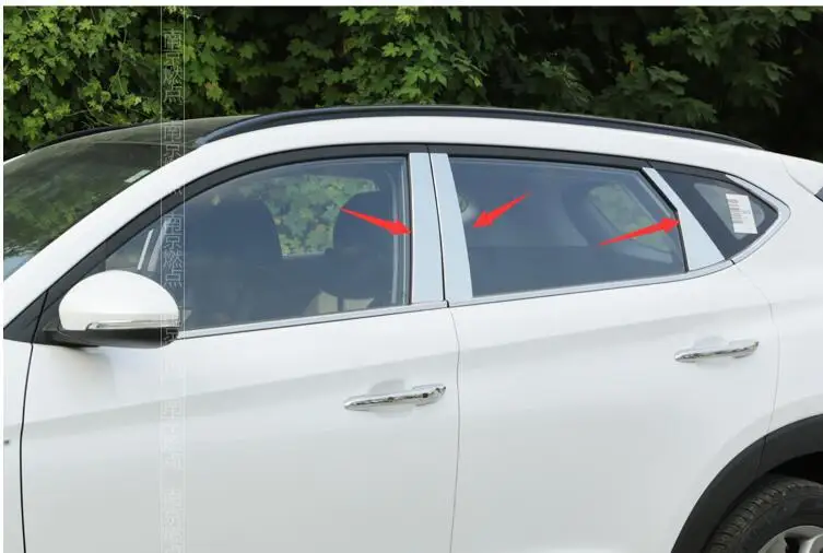 Для hyundai Tucson Высококачественные полосы из нержавеющей стали, отделка окна автомобиля, декоративные аксессуары, Стайлинг автомобиля - Цвет: 6 pcsset