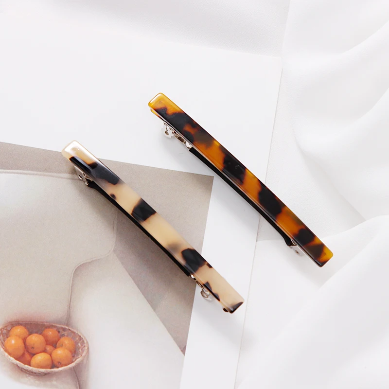 Новые женские ацетатные леопардовые круглые треугольные заколки для волос с