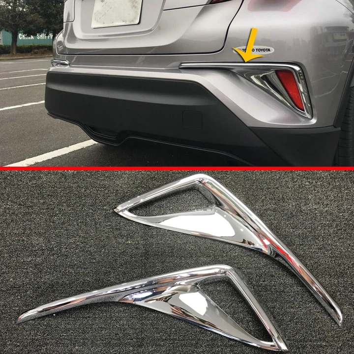 

ABS Chrome Rear Fog light lamp cover trim For Toyota C-HR CHR 2017 2018 2019