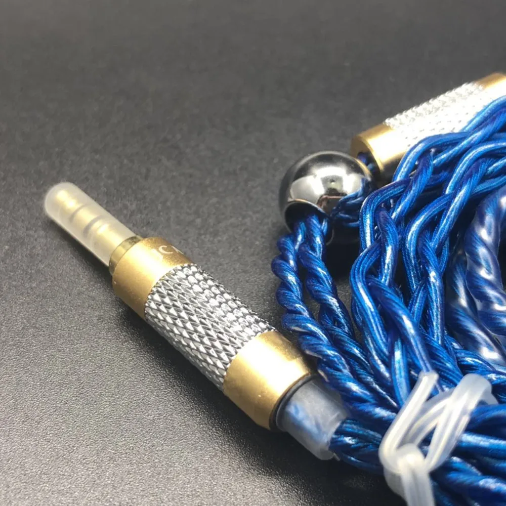 Кабель для наушников FENGRU DIY jdly Blue JC04P 5N OFC 4 Share 252 ядер Shure SE215 IE80 KZ ZST ZSN Pro ZS10 ASX ZSX |