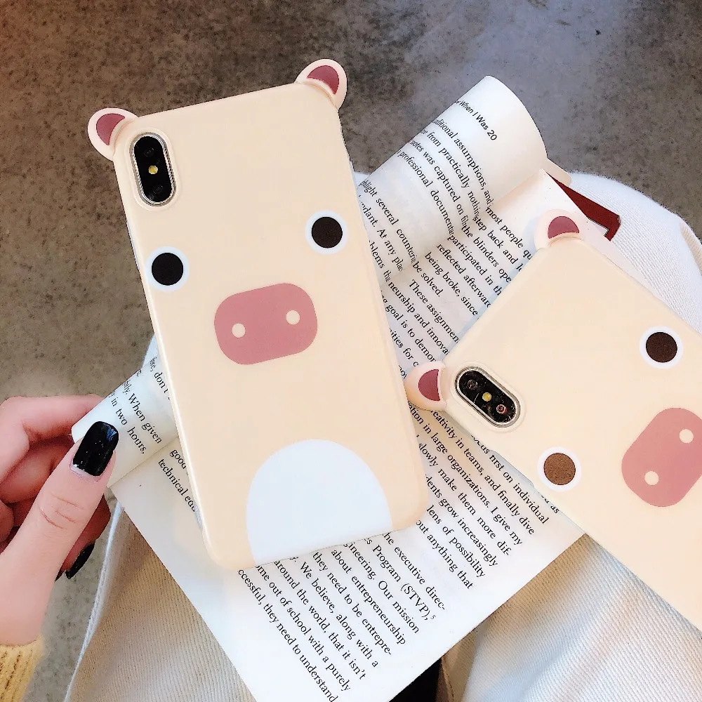 Cute pig fool Total package side very soft IMD+PVC Back cover for iphone 6 6p 6s 6sp 7 8 7P 8P and X XS Max XR Phone Case |