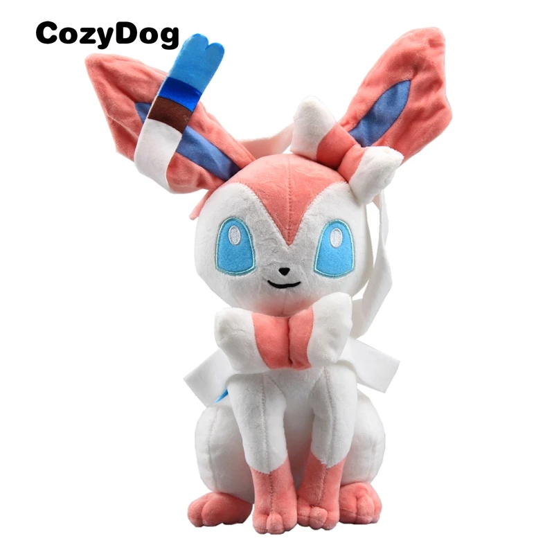 Sylveon 30 см Большой размер стоя Eevee Espeon Umbreon Sylveon Jolteon Плюшевые игрушки куклы аниме Eevee набивные куклы, игрушки для детей подарок - Цвет: Sylveon