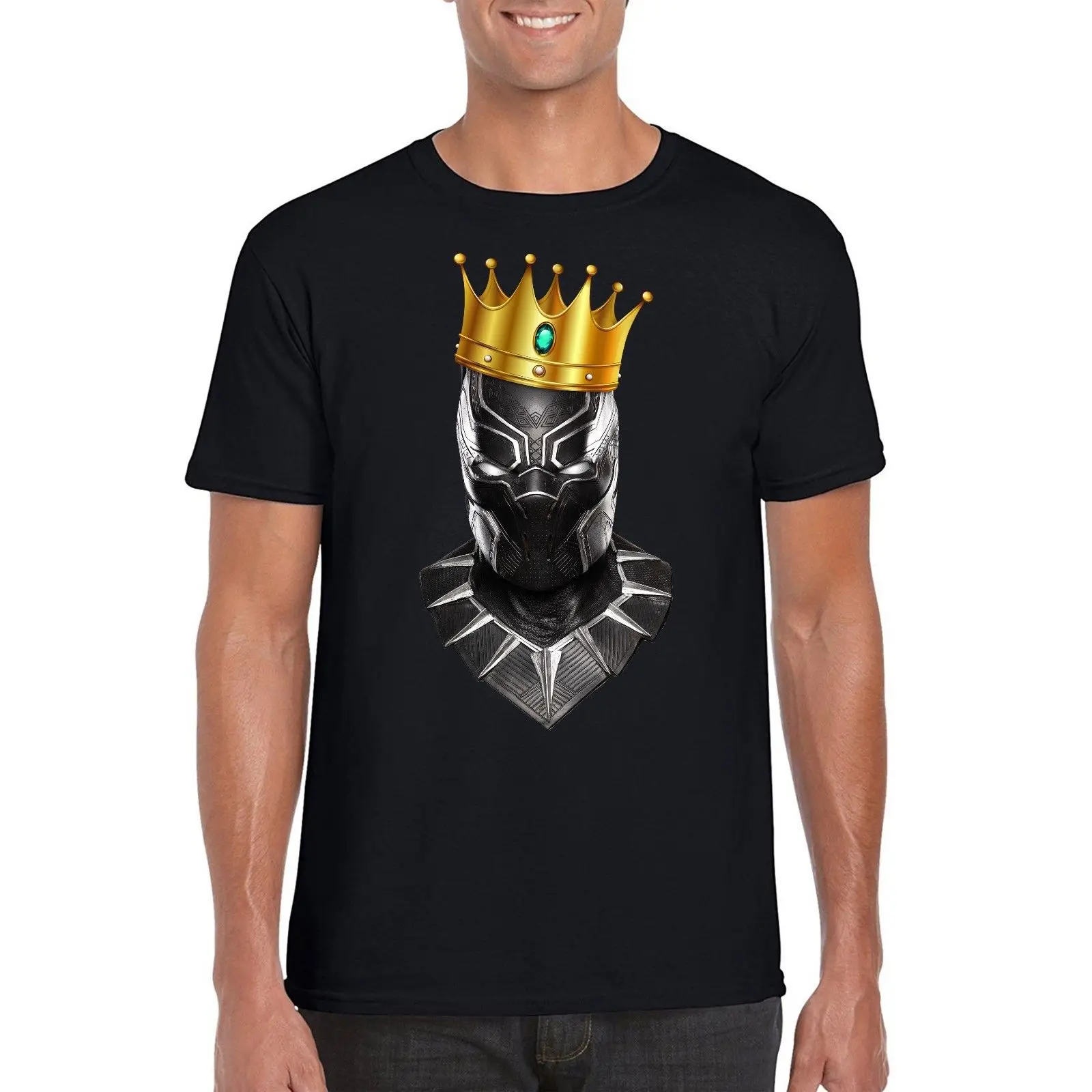 Пролит Черная пантера футболка King Of Wakanda супергероя т 'challa пародия Топ|Мужские