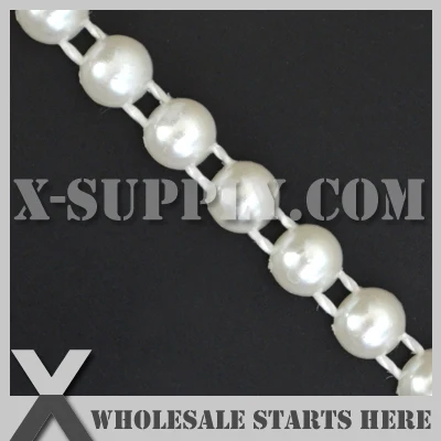 

Flat Back Round Dome Ivory Pearl Trim Used for Home Decor,Ribbon Decoration