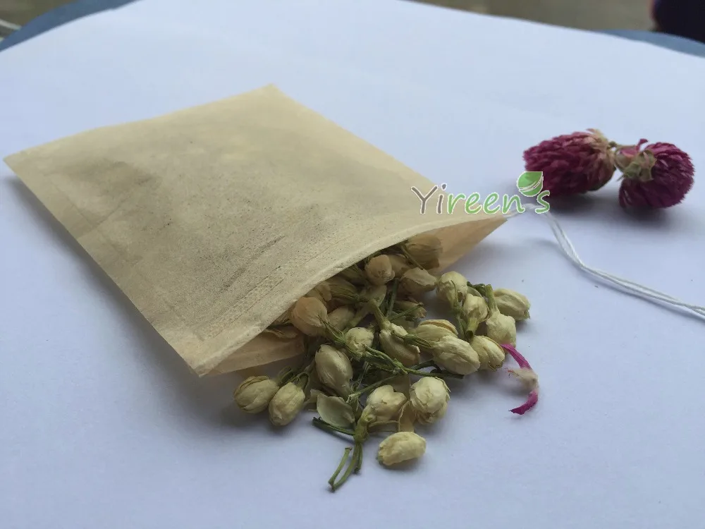 

100pcs/lot 80 X 100mm Disposable unbleached Tea filters wood pulp color Filter paper, Single drawstring Brown color Tea bag