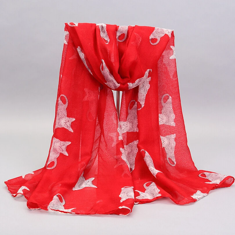 Women Kitten Print Shawl Scarf Cat Lady Wholesale Available 90*180 cm 6 Colors | Аксессуары для одежды