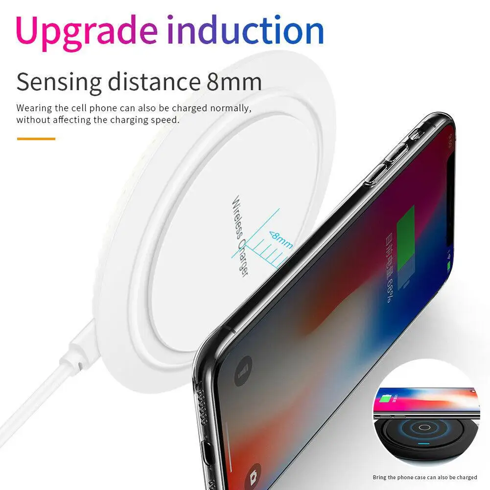 samsung QI Беспроводное зарядное устройство адаптер быстрое зарядное устройство для Galaxy S7 S6 EDGE S8 S9 S10 Plus Note 4 5 Iphone 8 X XS XR