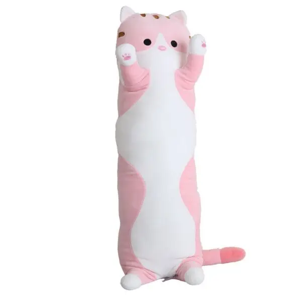 pink cat 110 см плюшевая свинья плюшевая кошка кукла Длинная Подушка мягкая подушка подарок - Цвет: pink cat