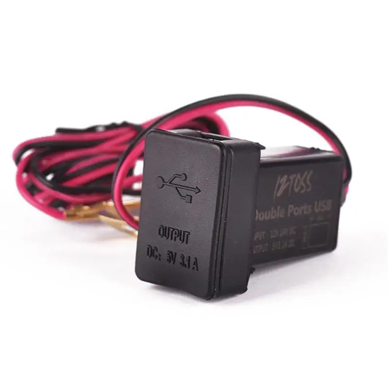Водонепроницаемый двойной USB-разъем 3 1 А адаптер для зарядки Toyota Vigo автомобиля