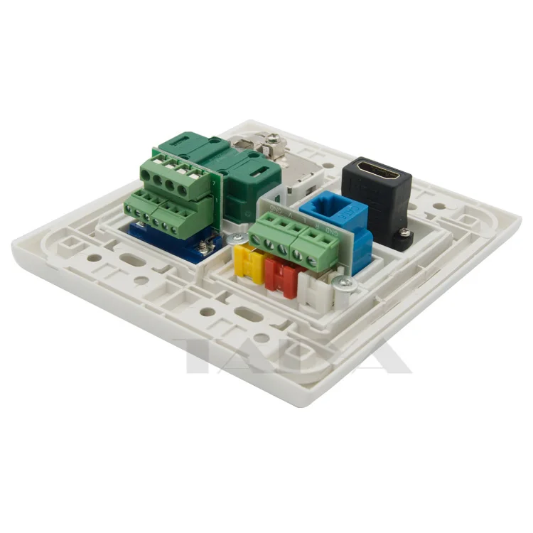 120X120 мм Лицевая панель HDMI VGA CAT6 RJ45 3RCA AV TV AC поддержка настенной панели DIY|face plate|wall