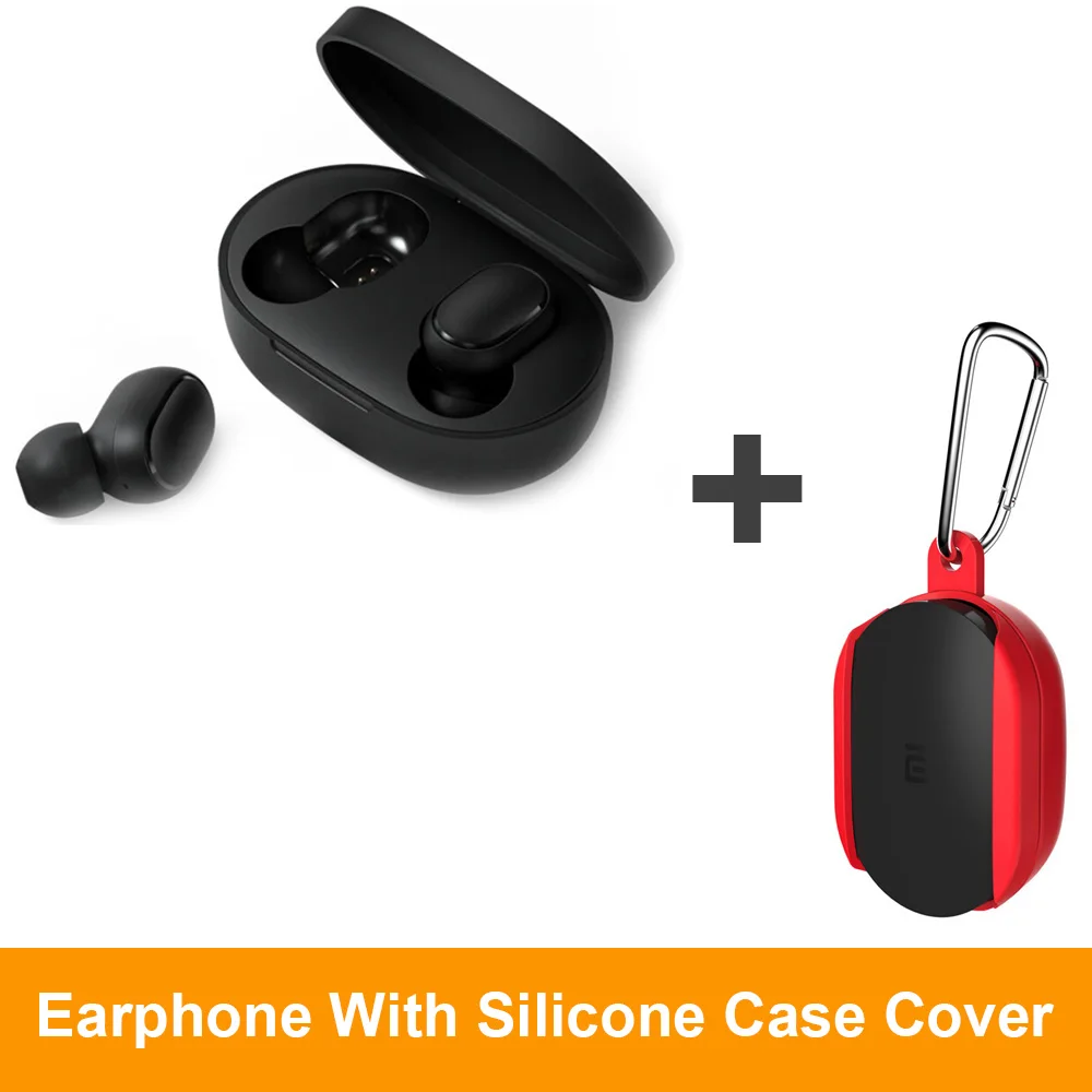 add red cover Xiaomi Redmi Airdots TWS беспроводные Bluetooth наушники или чехол, стерео бас Голосовое управление Bluetooth 5,0 шумоподавление управление - Цвет: add red cover