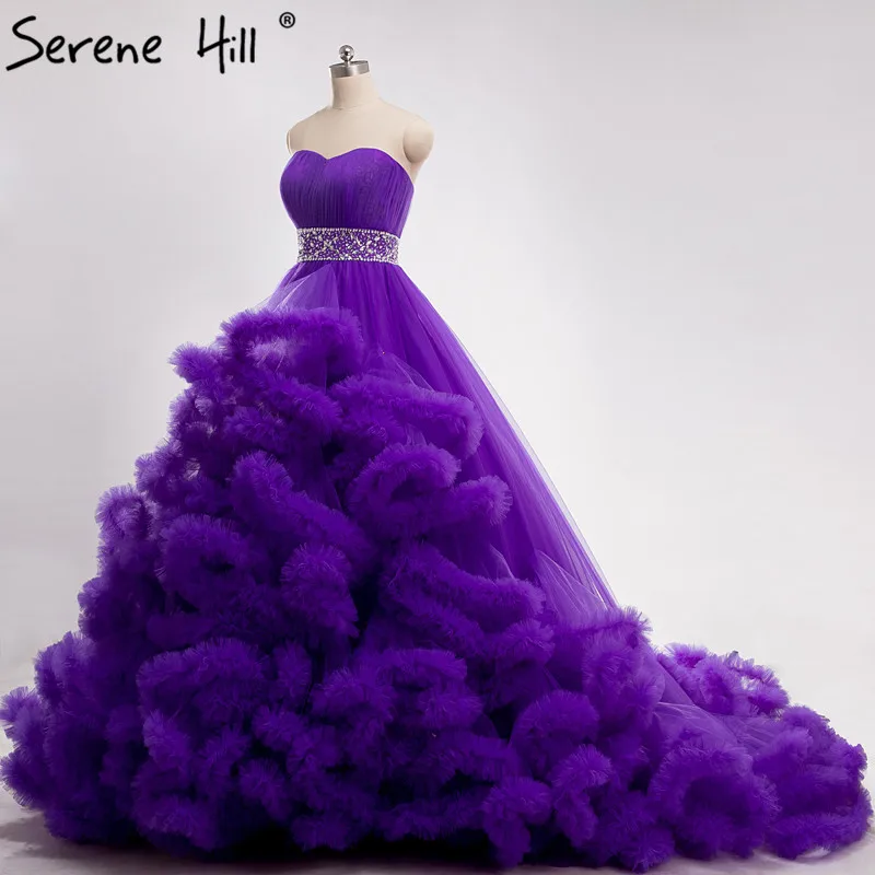purple Роскошное Свадебное платье для беременных, пышное облако, длинный шлейф, Кристальное свадебное платье, бургундское облако, свадебное платье es HA2004 - Цвет: purple