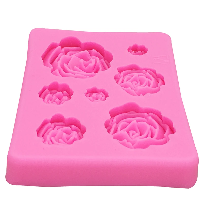 New 7 grid Rose Flowers Shaped Fondant Silicone Mold Craft Chocolate Baking Cake Decorating Tools kitchen Pastry Tool | Дом и сад