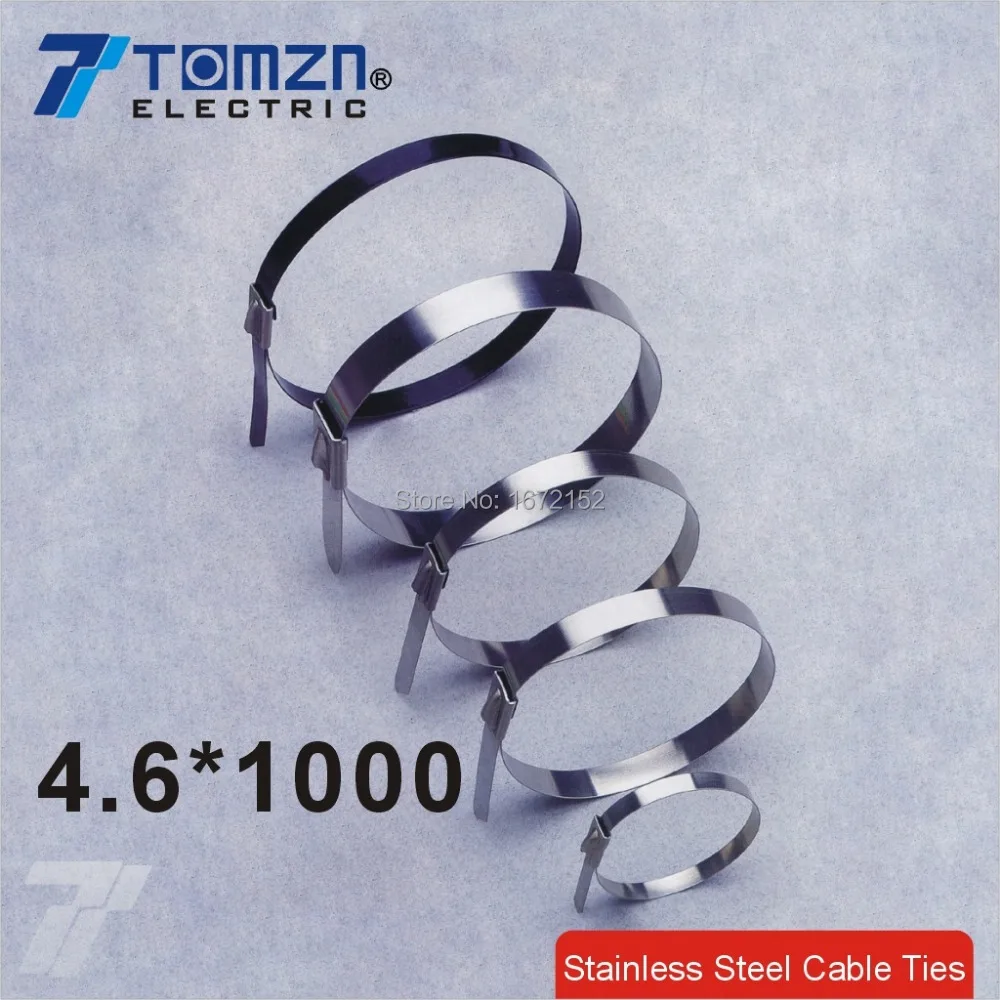 

100pcs 4.6mmx1000mm STAINLESS STEEL ZIP CABLE TIES LOCK TIE WRAP