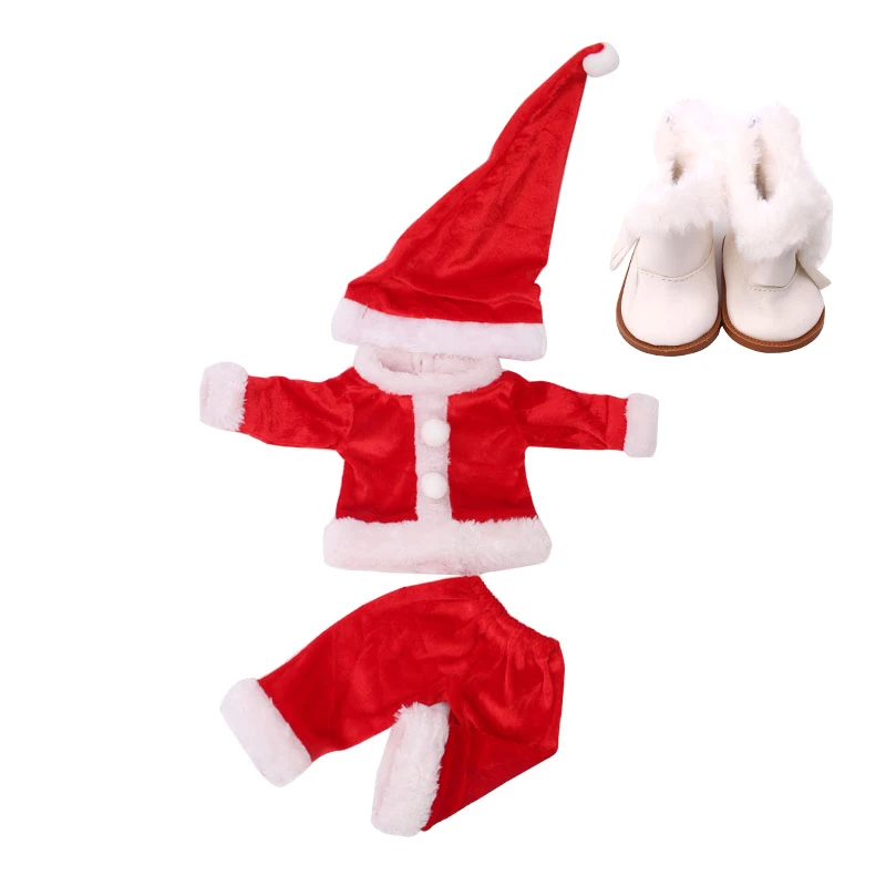 18 inch Girls doll dress Birthday suit Christmas suit with shoes American born clothes Baby toys fit 43 cm baby dolls c646