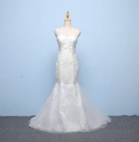 new arrival graceful backless skinny exquisite lace mermaid small trailing wedding dress 950