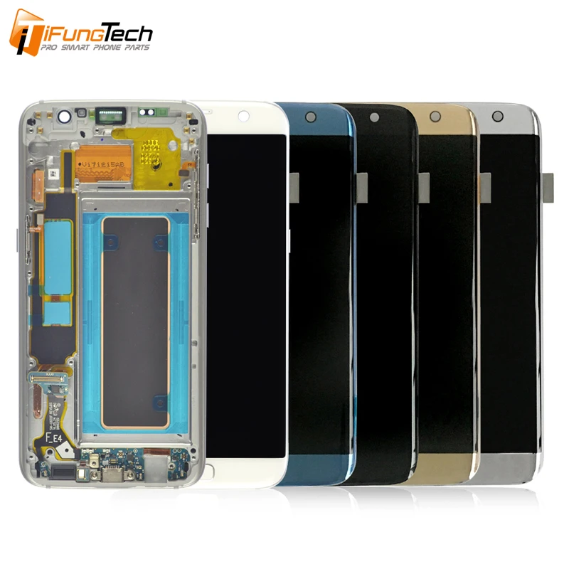 Оригинальный 5 ''SUPER AMOLED дисплей для SAMSUNG Galaxy s7 edge G935 G935F SM LCD дигитайзер в сборе