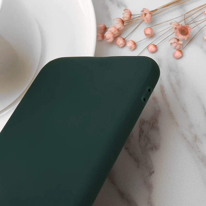 Fashion Dark Green Case For iPhone X XR XS Max 5 5S SE 6 6S 7 8 Plus 11 2019 5.8InSoft TPU Silicone Ultra-thin Simple Back Cover |