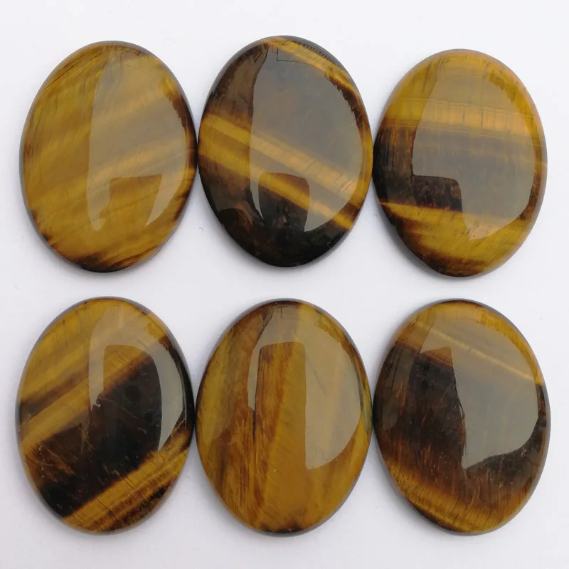 tiger eye Модное Ассорти 30*40 мм натуральный овальный камень Бусины подвески смешанные Кабошон для изготовления ювелирных изделий 10 шт./лот - Цвет: tiger eye