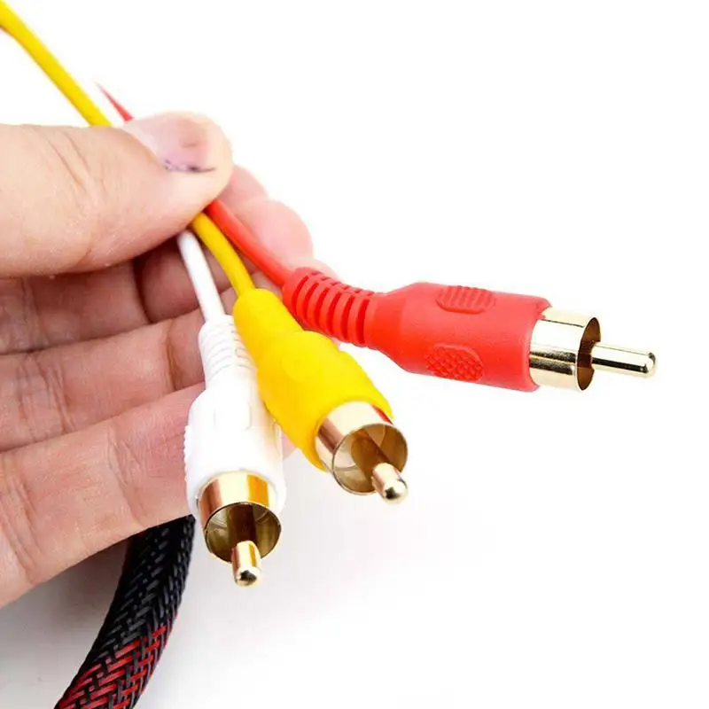 Кабель-переходник EastVita Плетеный с HDMI-совместимым штекером на 3RCA 5 футов