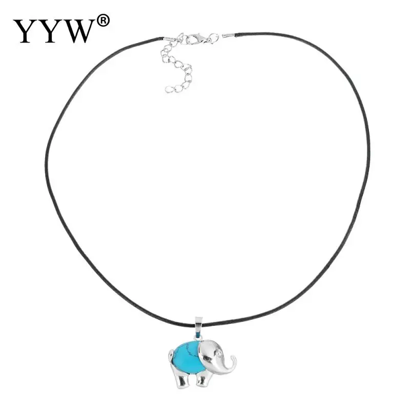 YYW этнический Женский Мужской кожаный шнур чокер со слоном искусственный