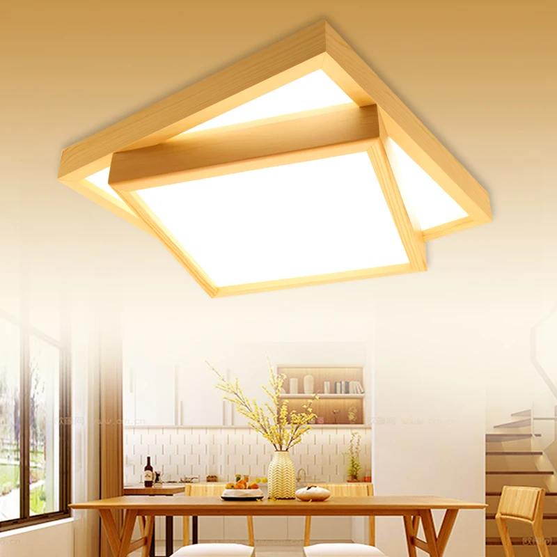 Светодиодный потолочный светильник с деревянной рамой | Лампы и освещение