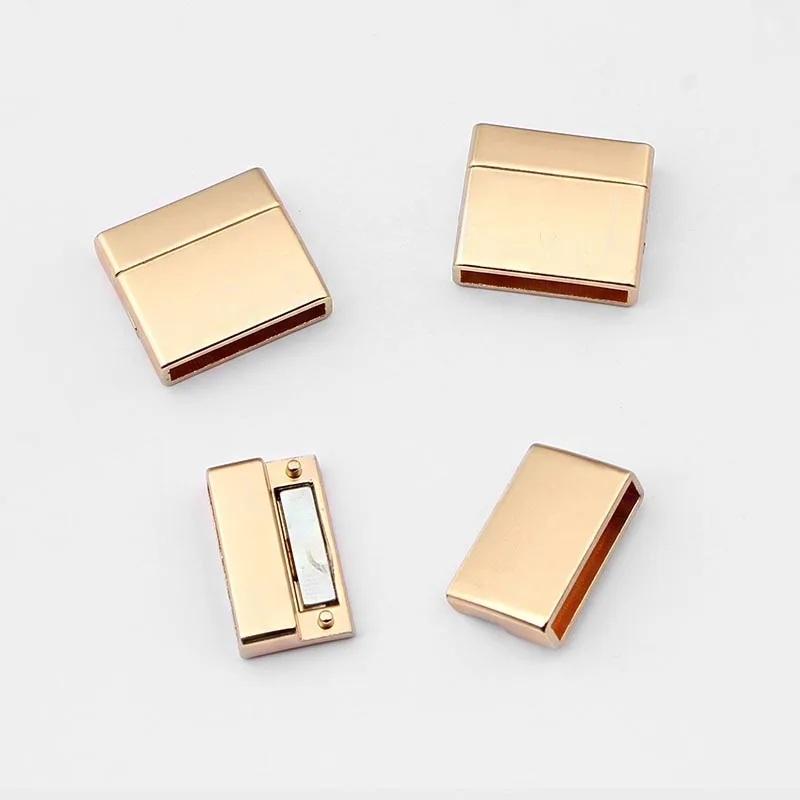 matte gold 2 шт., матовая Серебряная/Золотая магнитная застежка для 20 мм, плоский кожаный шнур, концевой соединитель для браслета Diy, ремешок для ювелирных изделий - Цвет: matte gold