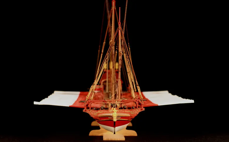 Классическая деревянная лодка парусник RealTS 1/64 комплект деревянной лодки из