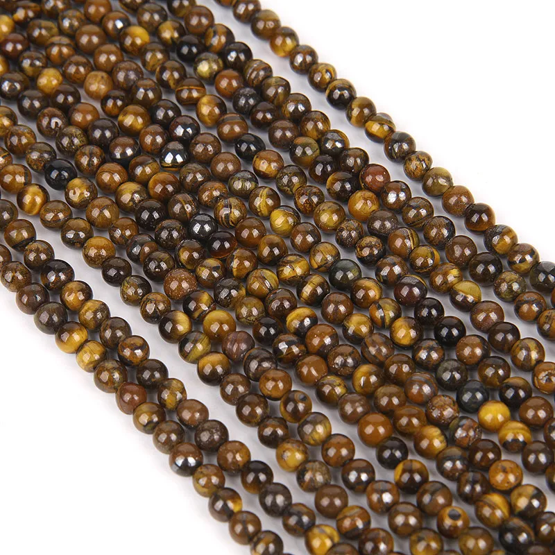 Natural Stone Brown Gold Tiger Eye Agates Round Beads For DIY Jewelry Making | Украшения и аксессуары