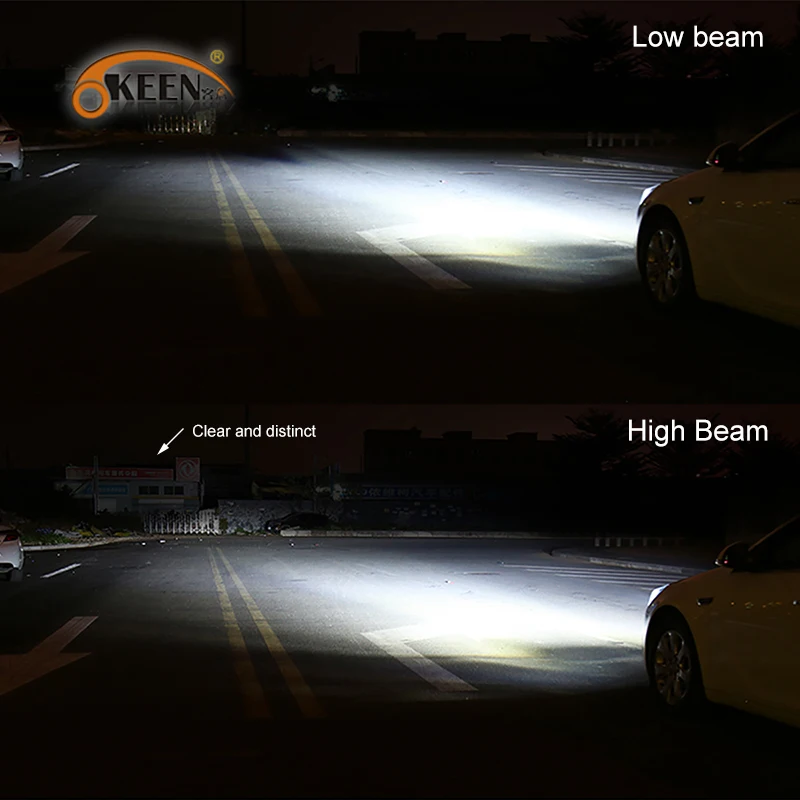 Светодиодный головной фонарь OKEEN S2 H4 H7 H1 COB H11 H13 12 В 9005 9006 H3 9004 9007 9012 72 Вт 8000LM