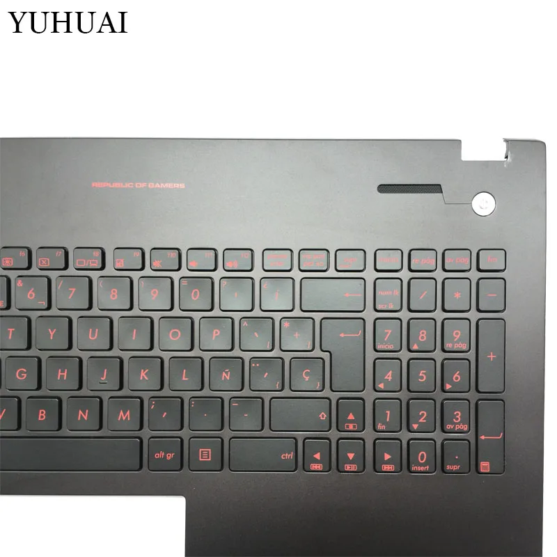 Новый испанская клавиатура для ноутбука Asus G56JR G56JK Palmrest верхняя крышка с Backligh