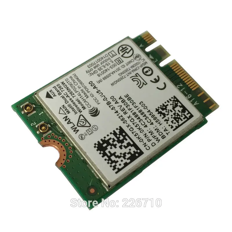 802.11ac 867m 2x2 Wifi Bluetooth BT4.0 2 4G/5G NGFF карта Двухдиапазонная Беспроводная-AC 7265 7265NGW модуль