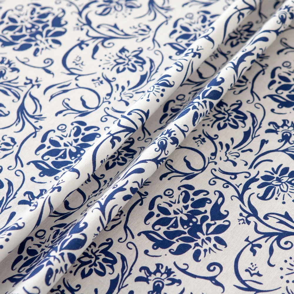Chinese Style Tablecloth 100% Cotton And Linen Square Rectangular For Dining Living Room Blue White Floral Printed | Дом и сад