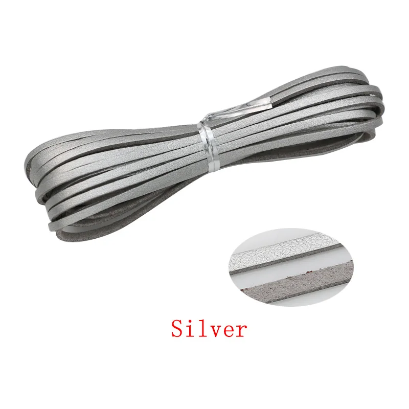 silver JAKONGO 5 м без каблука из искусственной замши в Корейском стиле бархат кожаный шнур веревка для набора «сделай сам» темы для изготовления ювелирных изделий декоративные принадлежности для рукоделия 3 мм - Цвет: silver