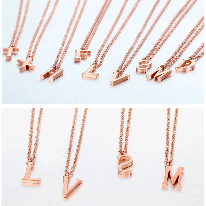 Новинка персонализированное маленькое ожерелье из розового золота с подвеской в