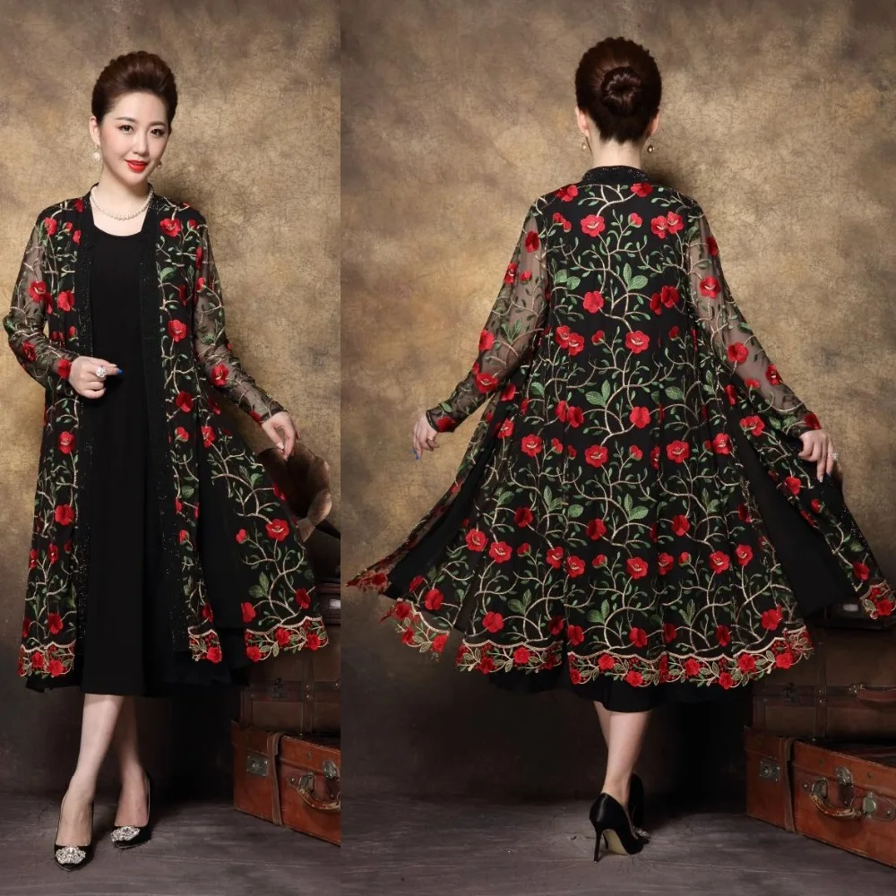 Новинка китайский стиль Элегантное Длинное Платье для мамы и жениха Ретро