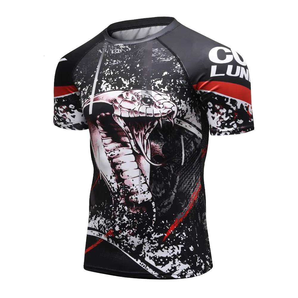 UFC Футболка мужская Кобра быстросохнущая компрессионная футболка с короткими рукавами фитнес BJJ ММА колготки одежда бодибилд Крест fit тройники