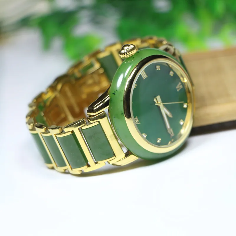 Часы с подвеской из натуральной зеленой яшмы резные кулоны амулет для женщин и