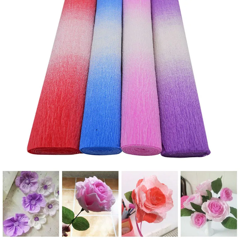 1 рулон DIY упаковка цветок крепированный Pape 250 см * 50 оберточная бумага волокна
