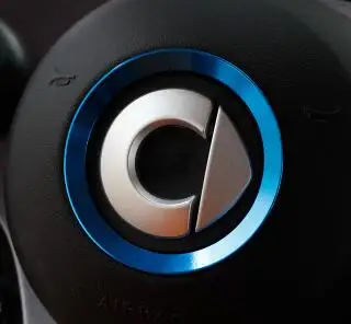 Синий Смарт 453Fortwo Forfour автомобильные аксессуары чехол рулевого колеса автомобиля корпус интерьера автомобиля украшение металлическое кольцо для автомобиля Стайлинг - Название цвета: Синий