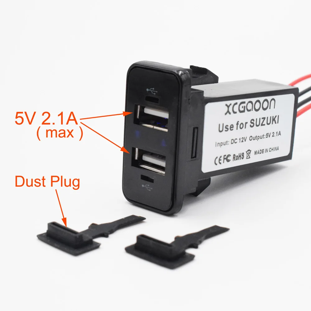 XCGaoon Специальный 5V 2.1A 2 USB разъем автомобильное зарядное устройство для SUZUKI DC