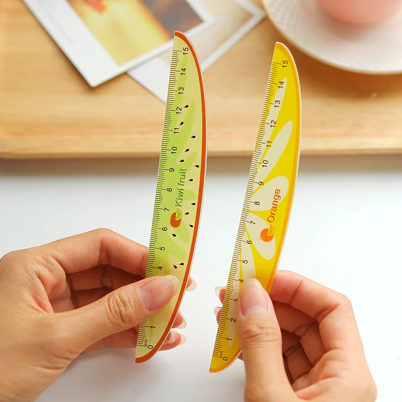 6 шт./лот креативные пластиковые линейки в форме фруктов 15 см детские школьные