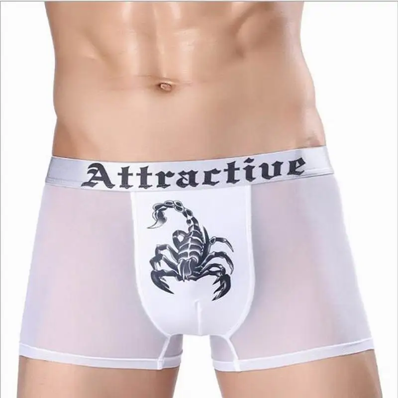 Мужские сексуальные шелковые Дышащие Боксеры Горячая Распродажа нижнее белье со
