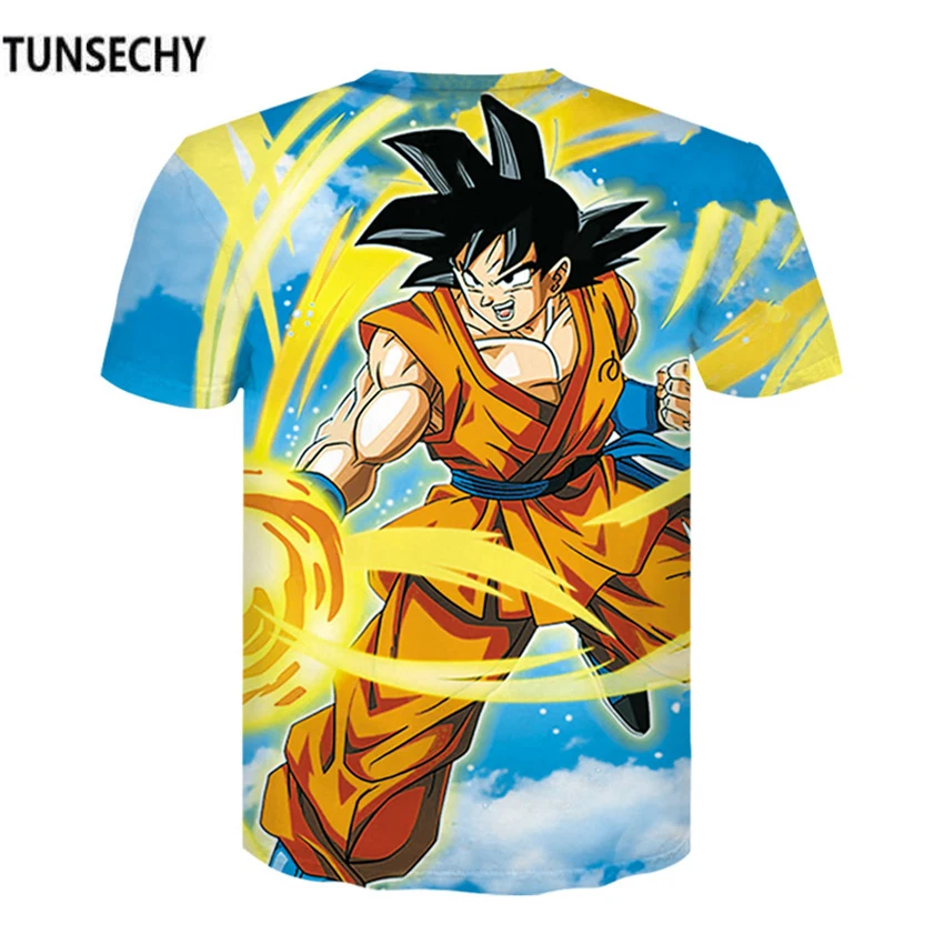 Летняя мужская футболка розничная продажа Забавные футболки с 3D принтом Dragon Ball