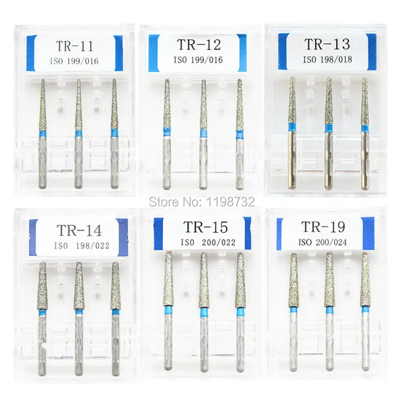 15 шт./5 коробок Стоматологические алмазные Буры искусственная кожа полировка