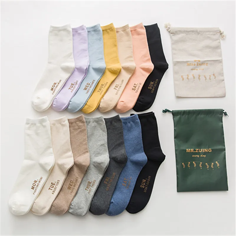Женские носки горячая штамповка английские буквы 7 дней/неделю модные парные