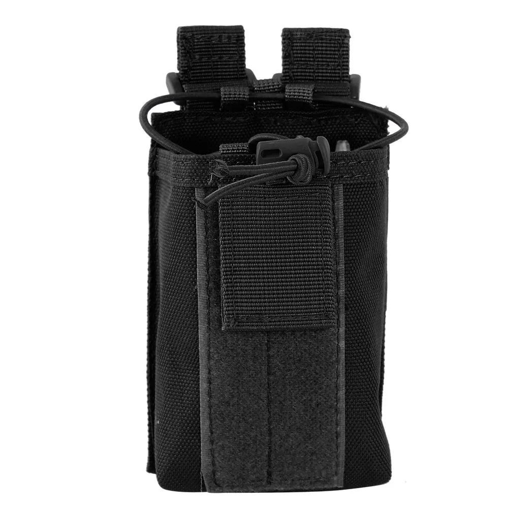 Тактический Molle Walkie-talkie Pouch Interphone Storage Bag Открытый Molle Radio Pouch для военного использования Walkie-Talkie Чехол-держатель - Цвет: Black