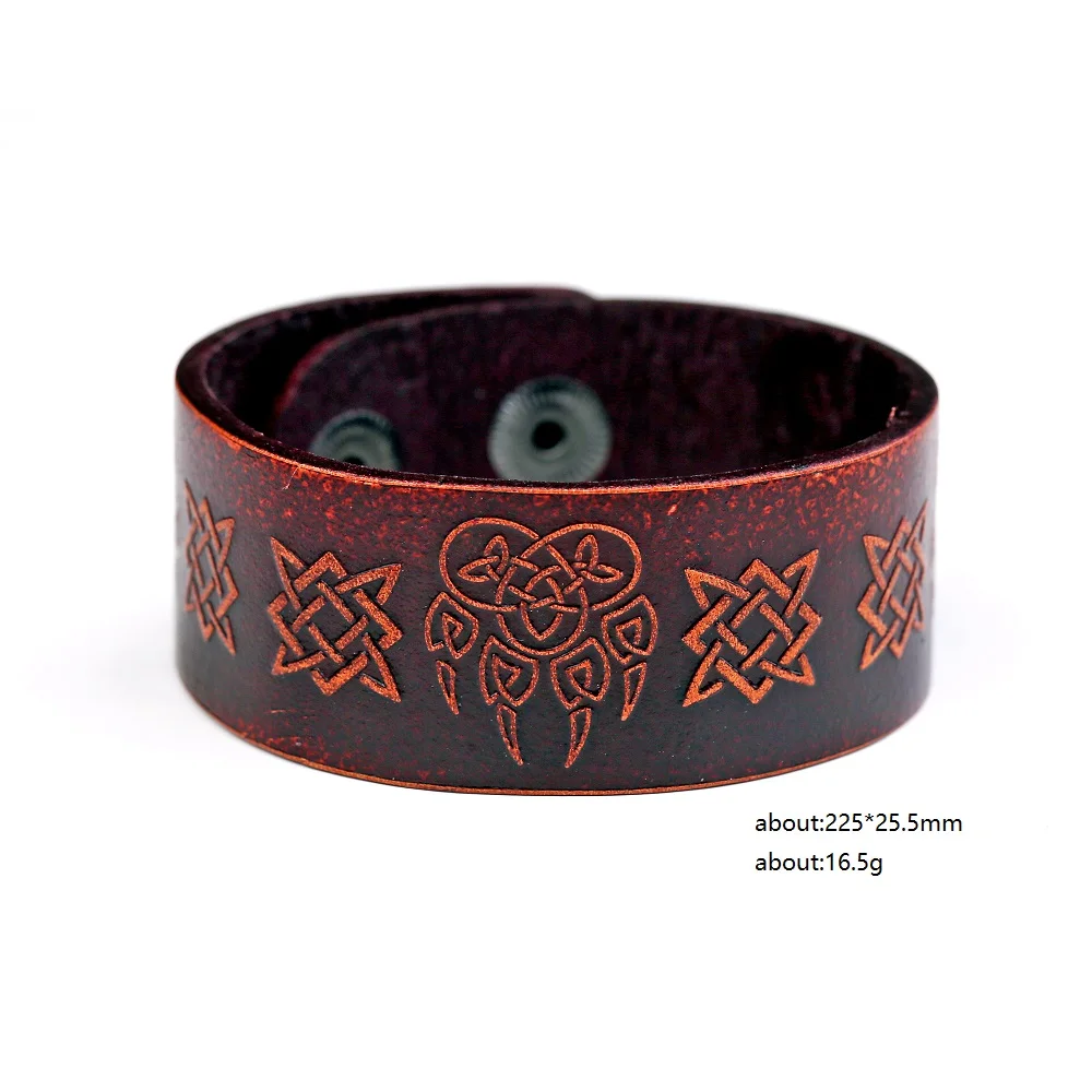 Dark Brown Dawapara славянские изделия браслет из натуральной кожи браслет квадратный ирландское узел браслет темно-коричневый Для мужчин религиозные Сверхъестественное браслет-амулет - Окраска металла: Dark Brown