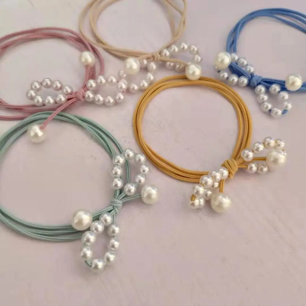 

Girls Pearl Elastic Hair Bands Princess Ponytail Holder For Hair Scrunchies Headband Rubber Band Kids Hair Accessories 2019