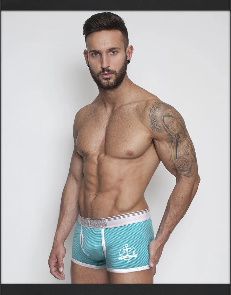 Новинка 2015 мужские трусы боксеры в полоску мягкие эластичные хлопковые высокого